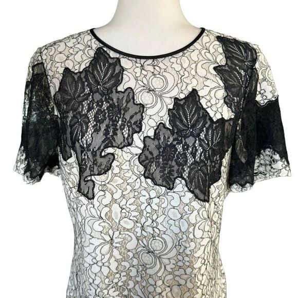 Karen Millen Lace Applique Patchwork Dress, Size 10, Ivory/Black RRP£215 DV276 - Picture 2 of 9